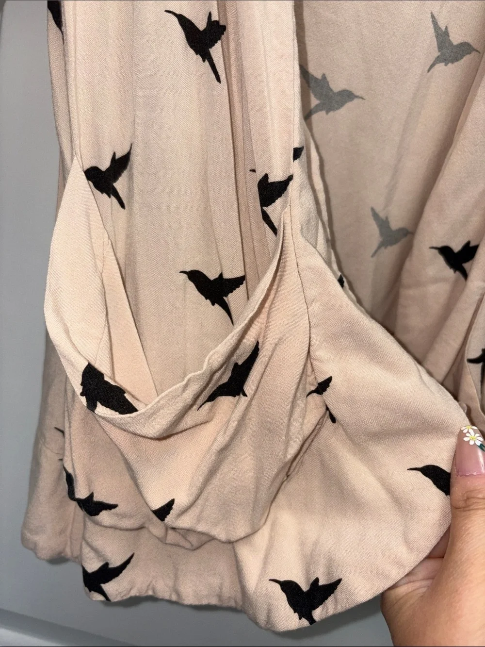 I Love H81 Blush Pink Open-Front Bird Print Cardigan Size Medium
